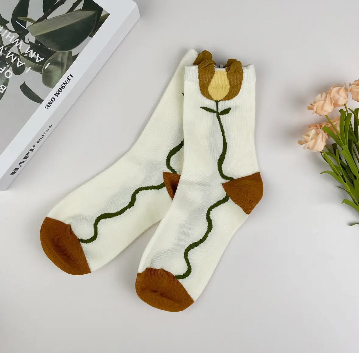 Cotton Midi Floral Socks