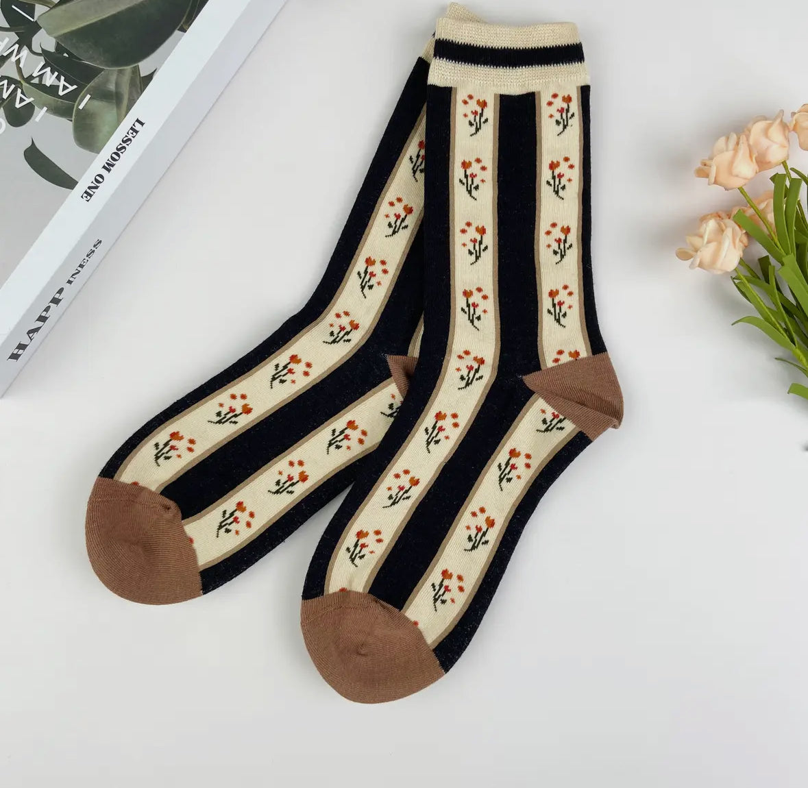 Cotton Midi Floral Socks