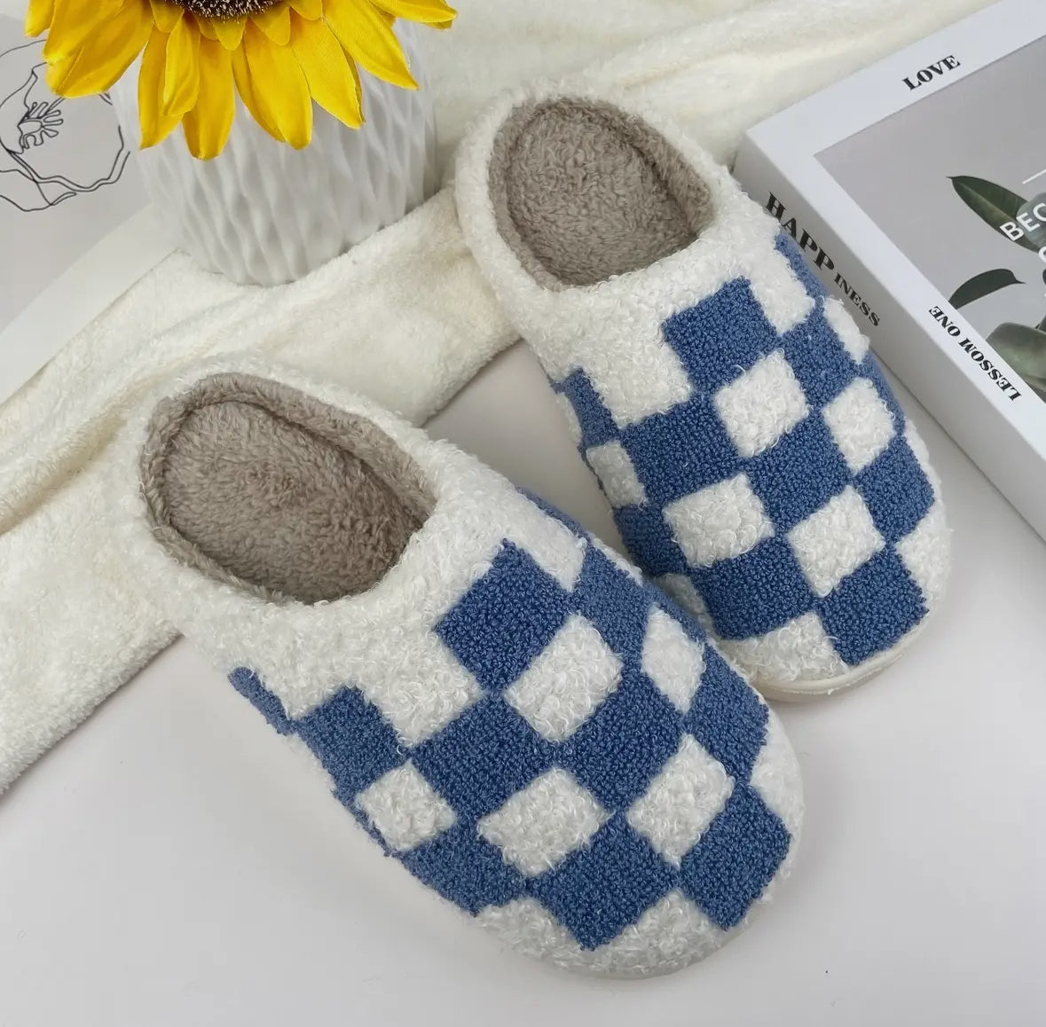 Checkered Cozy Slippers